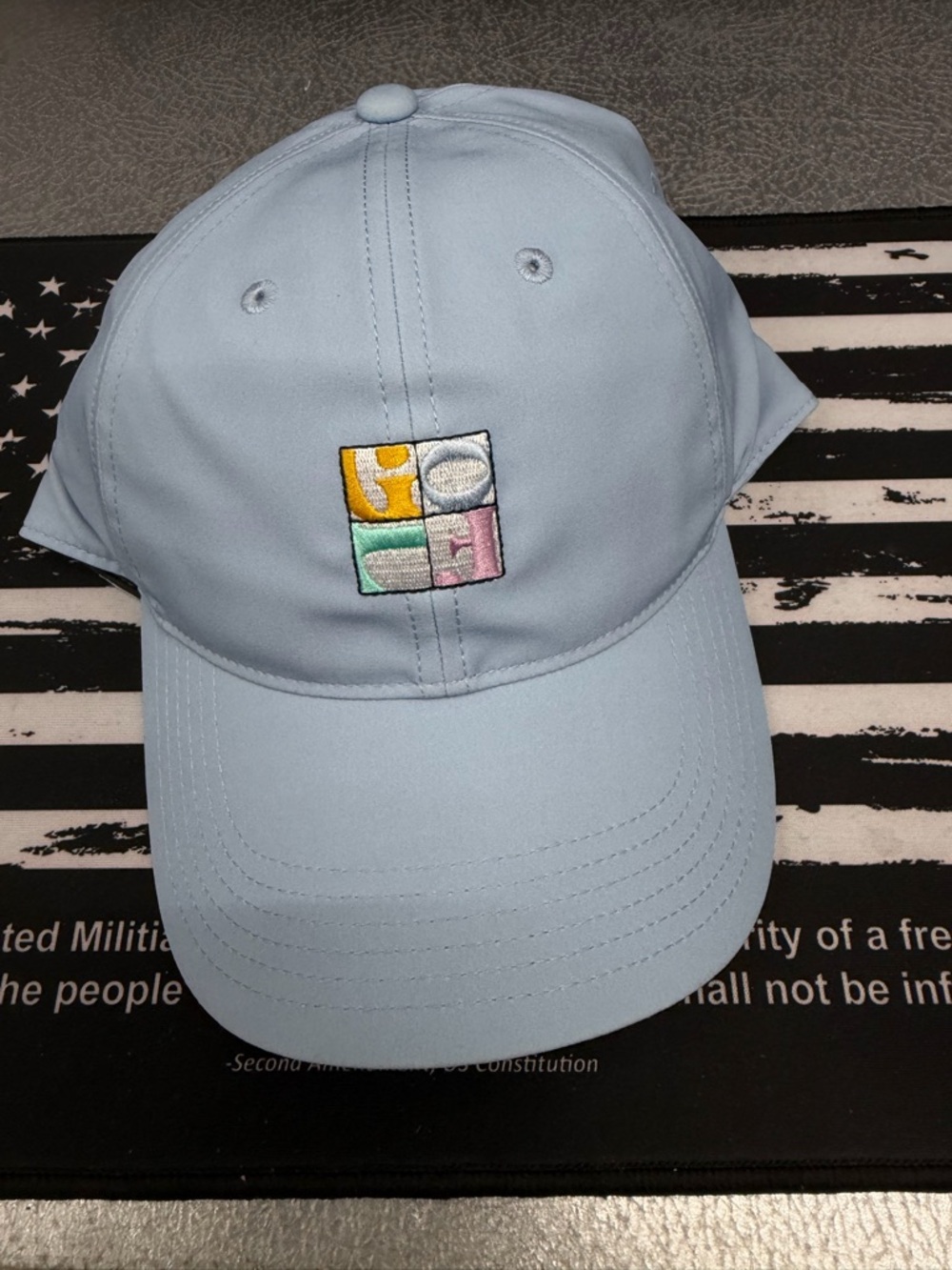 Swannies Golf Hat Blue Color Block Embroidery